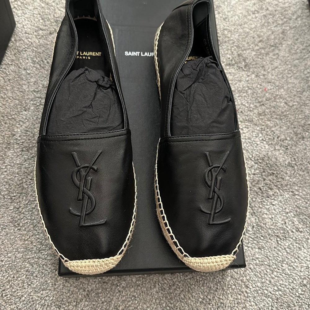 Authentic YSL espadrille, black women shoes